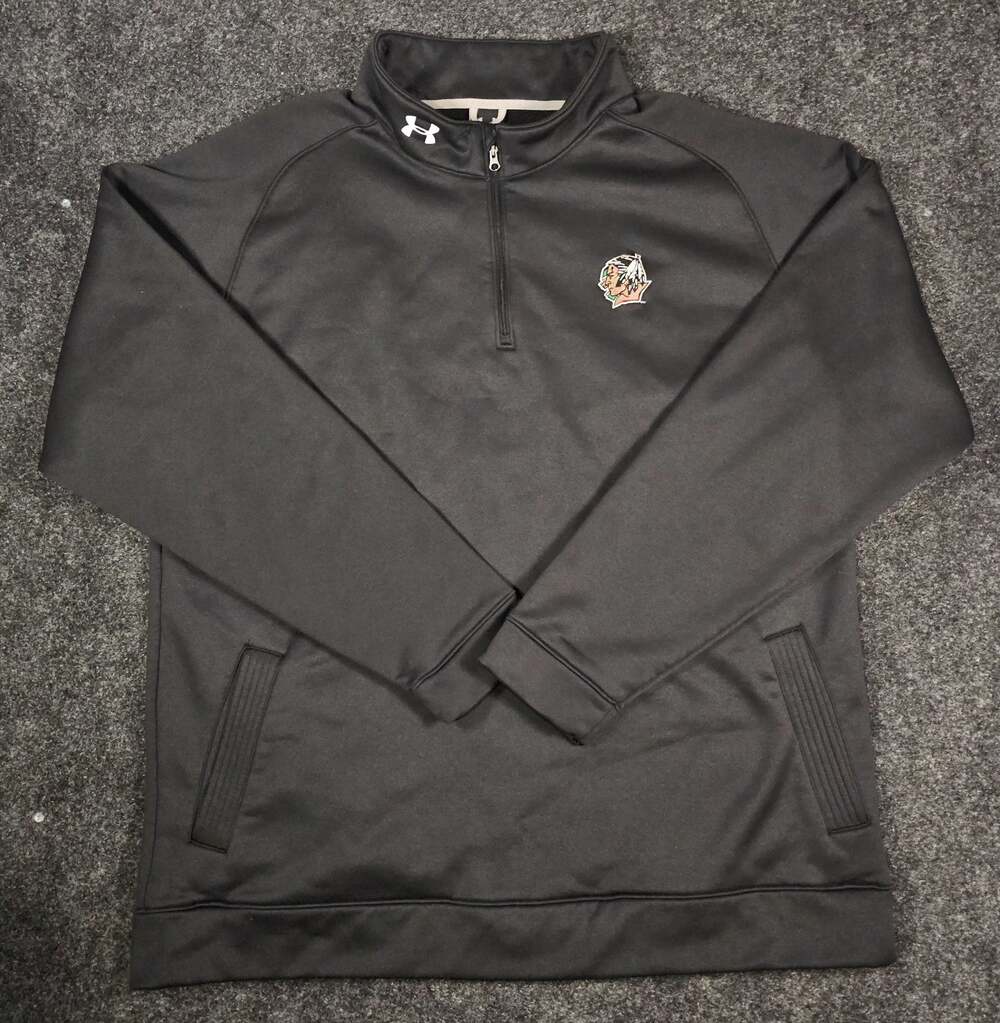North Dakota Fighting Sioux Under Armour Mock Quarter Zip Black Size XXL UND